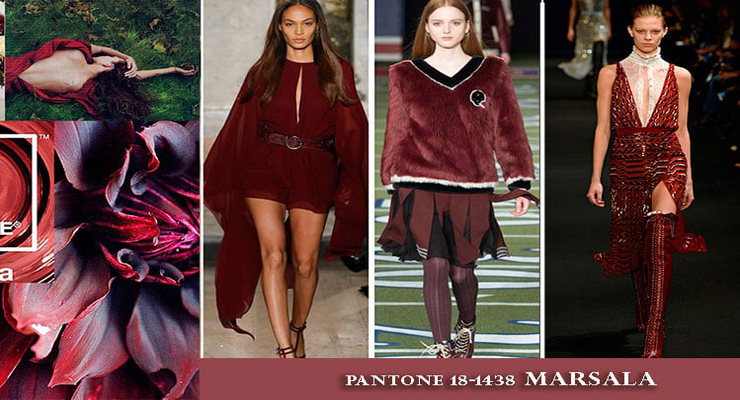 models on runway in pantone marsala colour of the year 2015
