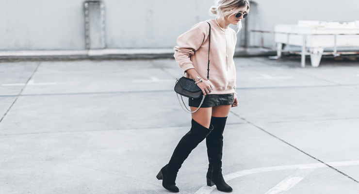 Nude over the knee boots