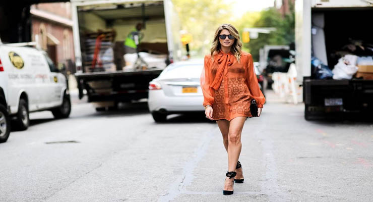 best-latest-street-fashion-new-york-fashion-week-spring-summer-ss-2016-print-skirt-rust-sheer-shirt-round-sunglasses