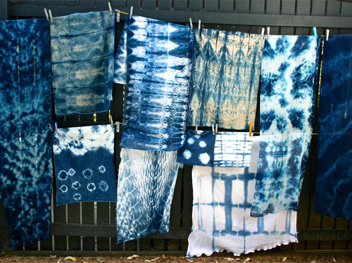 Spring designs with shibori for home décor and interiors