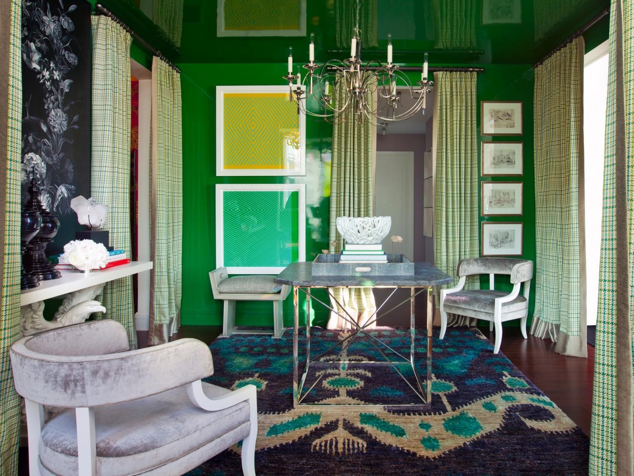 Emerald green home décor