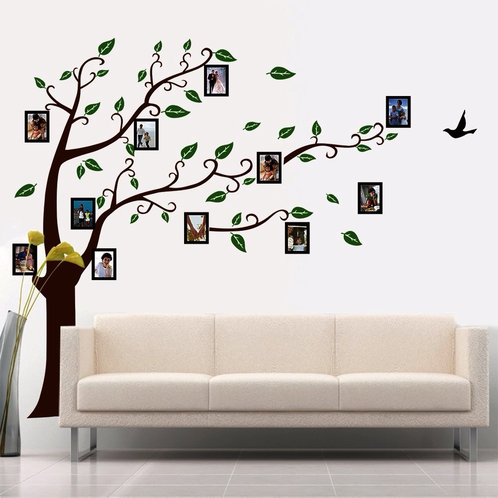 wall tattoo tree with picture frame – wall tattoo photo frames for your wall